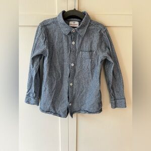 Hanna Andersson Boys Button Down Blue Shirt Size‎ 4